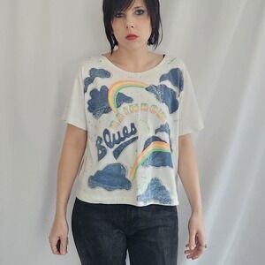 80s Rainbow Blues Splatter‎ Paint Tee